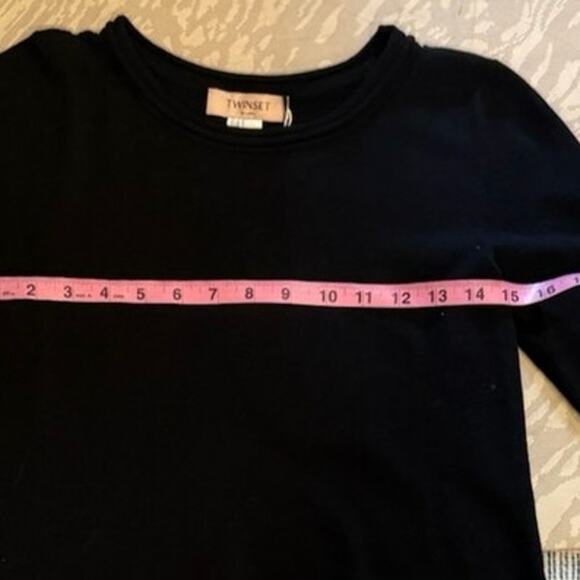 Twinset Milano Black Knit Dress with Contrast Trim – XS - Picture 3 of 3